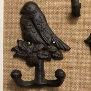Decorative Black Bird Wall Hook